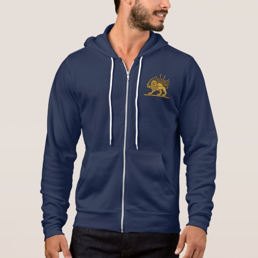 Lion et Soleil Persan Sweat à Capuche Zip (Devant)