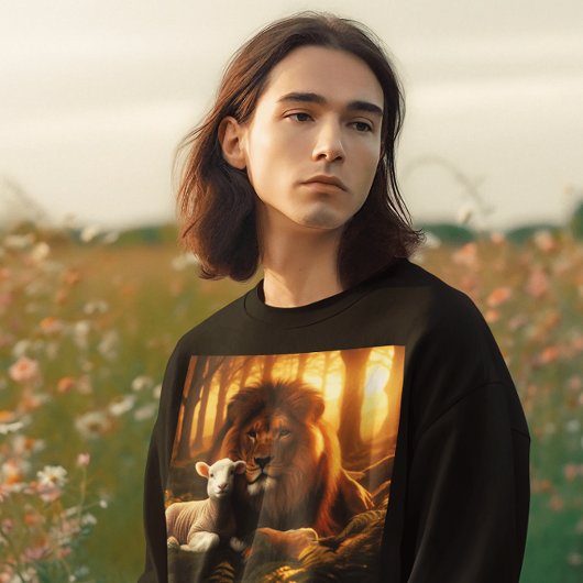 LION ET T-SHIRTS CHRÉTIENS DE L'AGNEAU