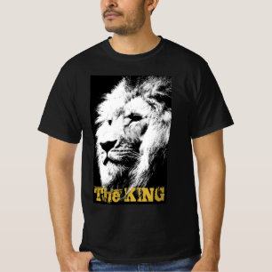 Lion Face Animal Mannen Moderne Sjabloon Black T-shirt