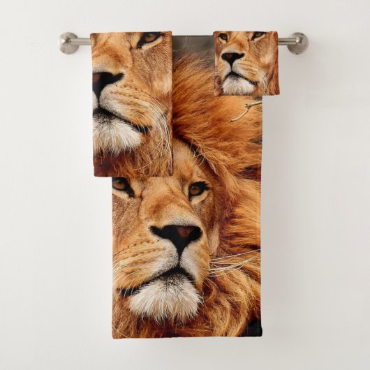 Lion Face Bathroom Towel set Bad Handdoek (Insitu)