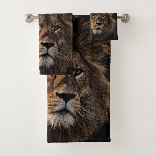 Lion Face Bathroom Towel set Bad Handdoek (Insitu)