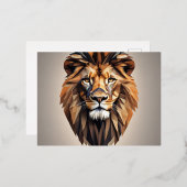 Lion Face Design Folie Feestdagen Briefkaart (Voorkant / Achterkant)