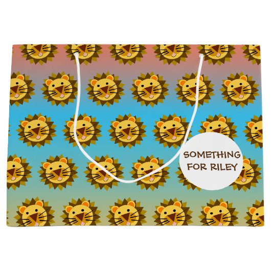 Lion Face glimlachen Groot Cadeauzakje (Voorkant)