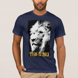 Lion Face Mannen Bella Canvas korte hoes blauw T-shirt