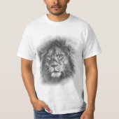 Lion Face Mannen Modern Elegant Sjabloon T-shirt (Voorkant)