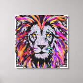 Lion Face Wrapped Canvas - Realistic Lion Drawing (Voorkant)