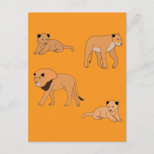 Lion Family Briefkaart (Voorkant)