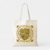 Lion Family Crest achternaam canvas tas (Achterkant)