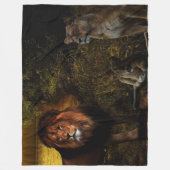 LION FAMILY FLEECE DEKEN (Voorkant)