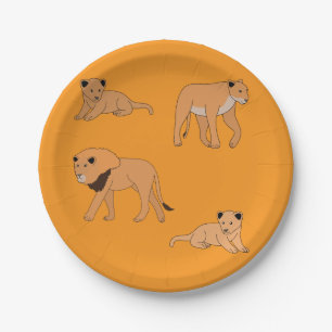 Lion Family Papieren Bordje