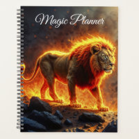 Lion feu de majesté sauvage puissant prédateur de