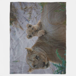 Lion Fleece Blanket Deken