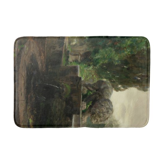 Lion Fontein in Rome (door H.A. Brendekilde) Badmat (Voorkant)