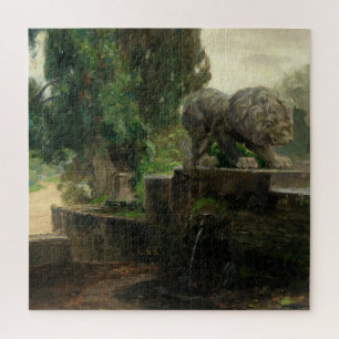 Lion Fontein in Rome (door H.A. Brendekilde) Legpuzzel