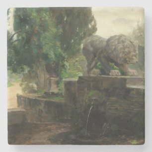 Lion Fontein in Rome (door H.A. Brendekilde) Stenen Onderzetter