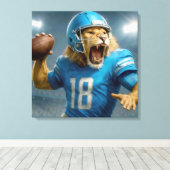Lion Football Player Canvas Afdruk (Insitu (Houten vloer))