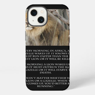 Lion Gazelle Running Quote Cell Phone iPhone Case 13 Hoesje