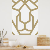 lion géométrique art animal abstrait, affiche mode (Cuisine)