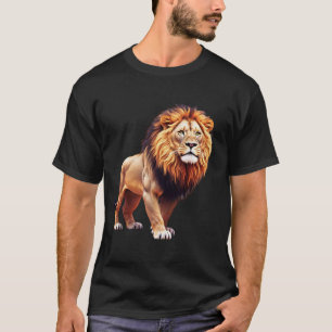 Lion géométrique avec T-shirt Glitch Art
