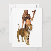 Lion Girl Briefkaart (Voorkant / Achterkant)
