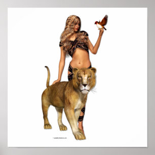 Lion Girl Poster