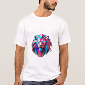 Lion Glitch Géométrique : T-shirt Edgy & Moderne