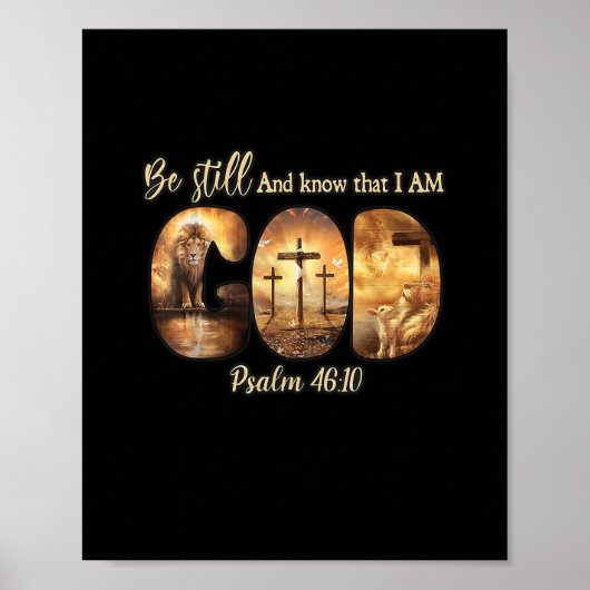 Lion God Christelijke ben nog steeds en weet dat i Poster (Voorkant)