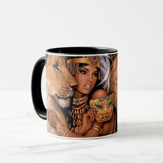 Lion Goddess Egyptian Princess Mug (Devant gauche)