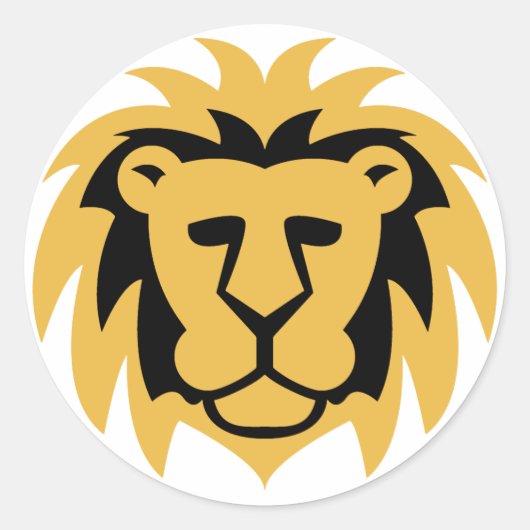 Lion Gold Ronde Sticker (Voorkant)