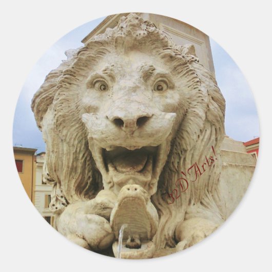 Lion gras de Massa, Sticker rond, Glossy (Devant)