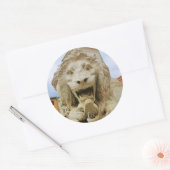 Lion gras de Massa, Sticker rond, Glossy (Enveloppe)