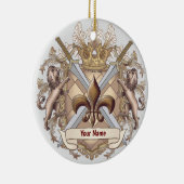 Lion Griffin Bouclier nom de famille ornement (Droite)