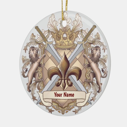 Lion Griffin Shield achternaam ornament (Links)