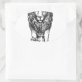 Lion Guarding Lamb Tattoo Ovale Sticker (Tas)