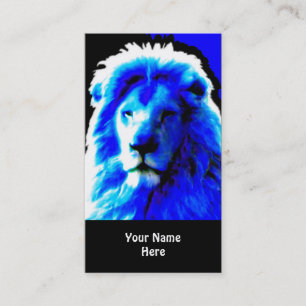 Lion Head Blauw visitekaartje zwart