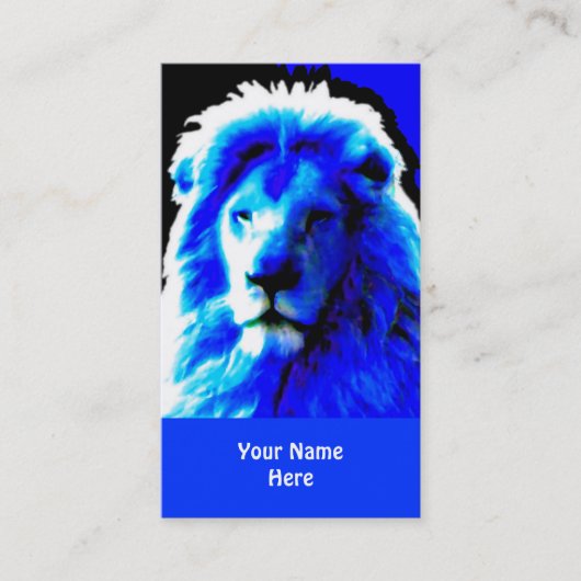 Lion Head bleu carte de visite bleu (Devant)