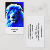 Lion Head Blue visitekaartje White (Voorkant / Achterkant)