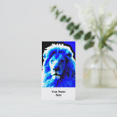 Lion Head Blue visitekaartje White (Staand voorkant)