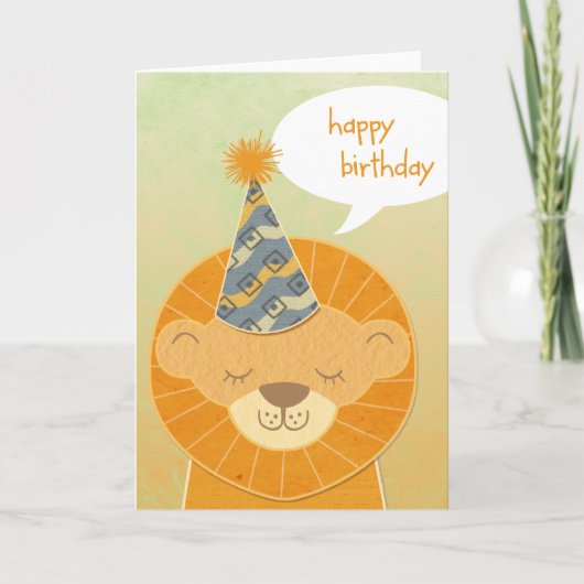 Lion Head Bonne carte d'anniversaire (Devant)