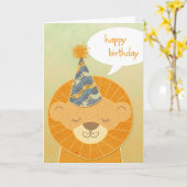 Lion Head Bonne carte d'anniversaire (Fleur jaune)