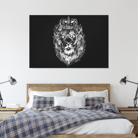 lion head design with wonderful charisma canvas afdruk (Insitu (Slaapkamer))