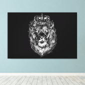 lion head design with wonderful charisma canvas afdruk (Insitu (Houten vloer))