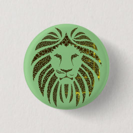 LION HEAD GREEN ACHTERGROND RONDE BUTTON 3,2 CM