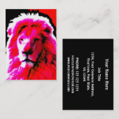 Lion Head Pink carte de visite noir chubby (Devant / Derrière)