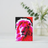 Lion Head Pink carte de visite noir chubby (Debout devant)