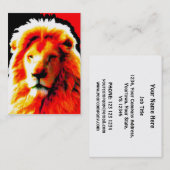 Lion Head Red carte de visite blanc chubby (Devant / Derrière)