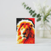 Lion Head Red carte de visite blanc chubby (Debout devant)