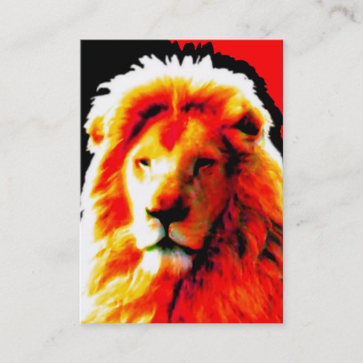Lion Head Red carte de visite blanc chubby (Devant)