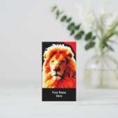 Lion Head Red visitekaartje zwart (Staand voorkant)