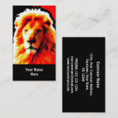 Lion Head Rouge carte de visite noir (Devant / Derrière)